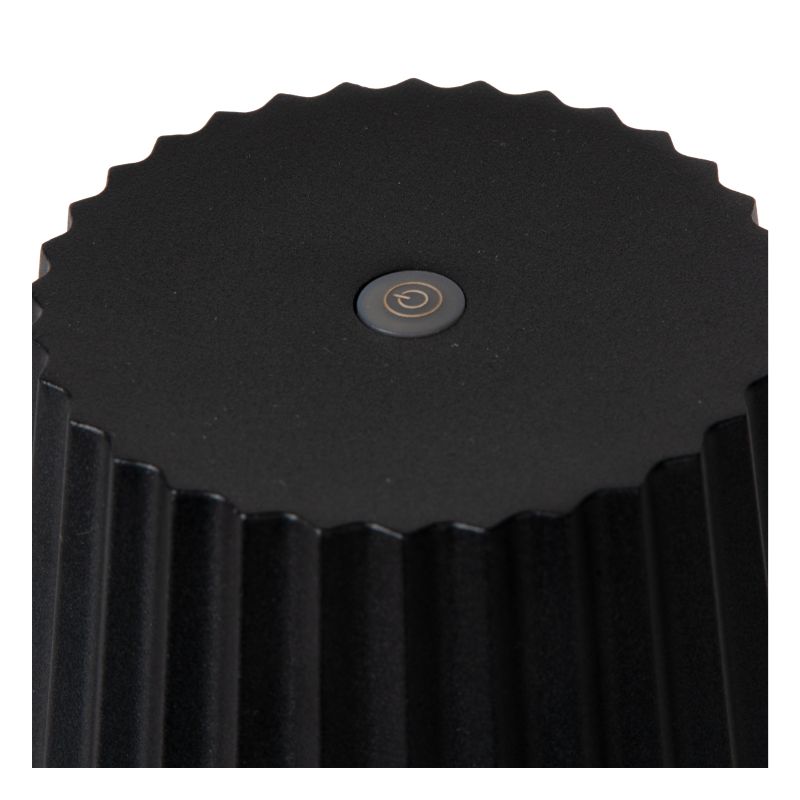 Lucide JUSTINE - Nabíjacia stolová lampa Vonkajšia - Batéria - LED Rozm. - 1x2W 2700K - IP54 - S bezdrôtovou nabíjacou podložkou - Čierna